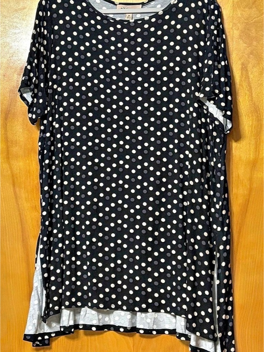 Philosophy Cut and Sew Knits Polka Dot Tunic Black & White Size 2X NWT